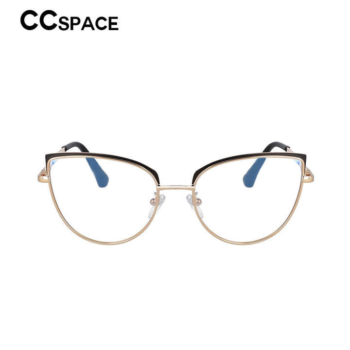 CCspace Unisex Full Rim Cat Eye Alloy Frame Eyeglasses 53101 Full Rim CCspace