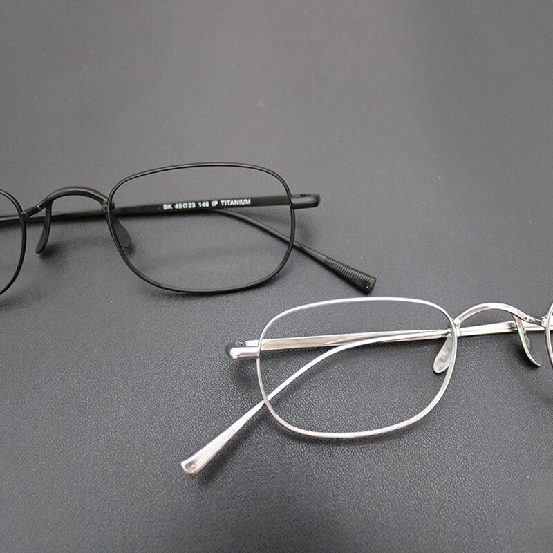 Gatenac Unisex Full Rim Square Titanium Frame Eyeglasses Gxyj708 Full Rim Gatenac