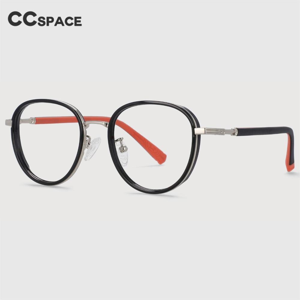 CCspace Children's Unisex Full Rim Round Tr 90 Titanium Frame Eyeglasses 53969 Full Rim CCspace