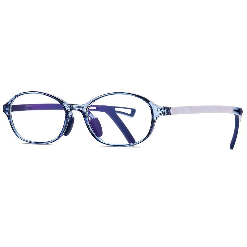 Reven Jate Unisex Children's Full Rim Oval Tr 90 Silicone Eyeglasses 5110 Full Rim Reven Jate blue