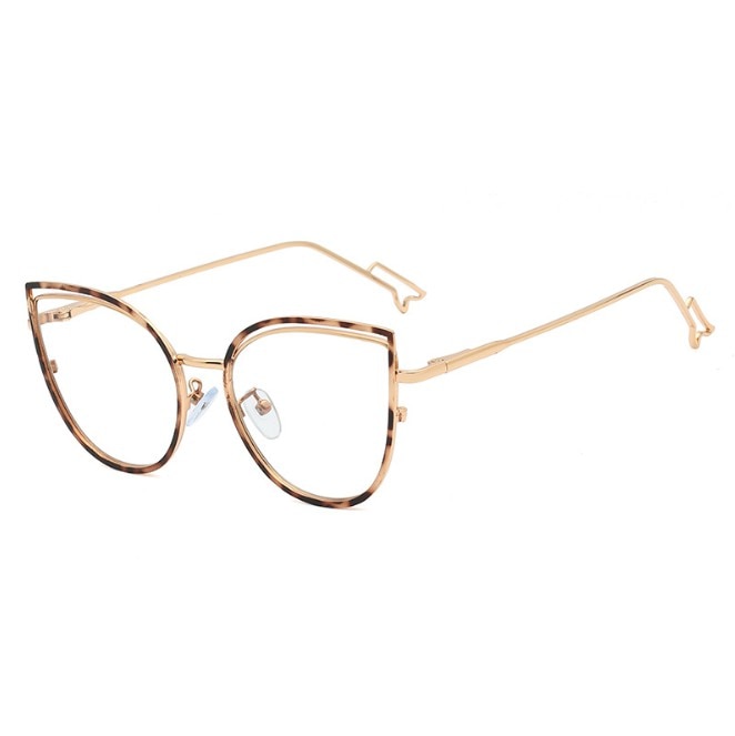 CCspace Unisex Full Rim Cat Eye Tr 90 Titanium Frame Eyeglasses 48198 Full Rim CCspace C13 Leopard