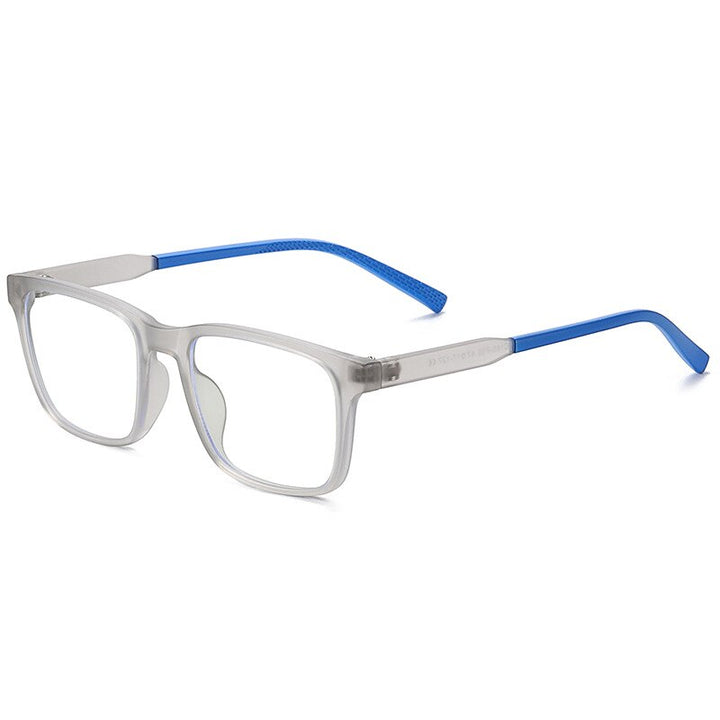 Reven Jate Unisex Children's Full Rim Square Tr 90 Silicone Eyeglasses 5105 Full Rim Reven Jate transparent grey