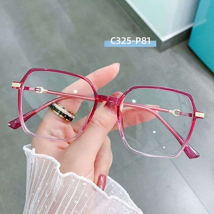Hotony Women's Full Rim TR 90 Resin Square Frame Eyeglasses Lk303 Full Rim Hotony C325-P81