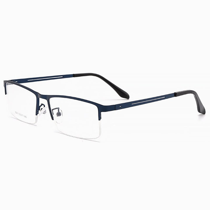 Hotochki Men's Semi Rim Alloy Frame Eyeglasses TR-90 Resin Temples 2541 Semi Rim Hotochki Blue