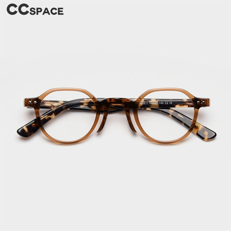 CCspace Unisex Full Rim Round Acetate Frame Eyeglasses 49806 Full Rim CCspace