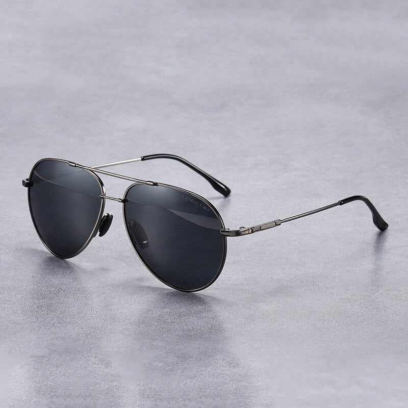 Yimaruili Men's Full Rim Double Bridge Alloy Frame Polarized Sunglasses 889 Sunglasses Yimaruili Sunglasses GUN Other