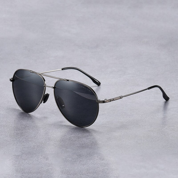 Yimaruili Men's Full Rim Double Bridge Alloy Frame Polarized Sunglasses 889 Sunglasses Yimaruili Sunglasses GUN Other