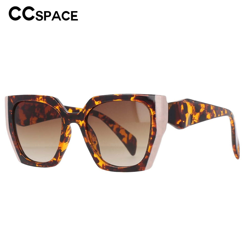 CCspace Women's Full Rim Square Cat Eye Resin Frame Sunglasses 53222 Sunglasses CCspace Sunglasses