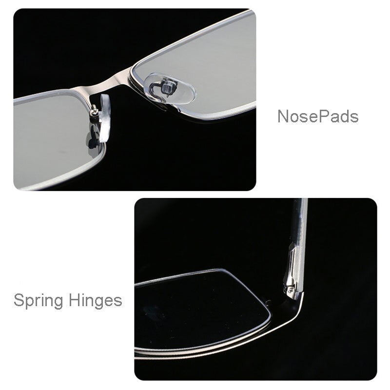 Hotony Men's Full Rim Square Alloy Frame Reading Glasses R89865 Reading Glasses Hotony