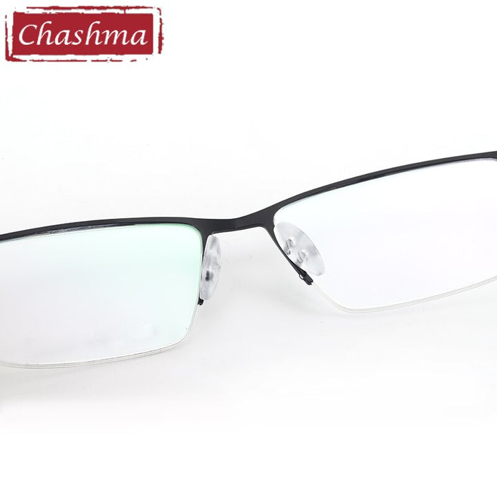 Chashma Ottica Men's Semi Rim Square Titanium Stainless Steel Eyeglasses 9387 Semi Rim Chashma Ottica