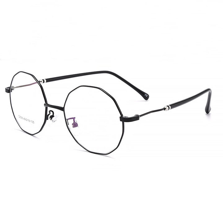 Hotony Unisex Full Rim Polygon Round Alloy Frame Spring Hinge Eyeglasses D838 Full Rim Hotony