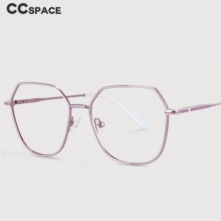 CCspace Unisex Full Rim Polygon Oval Alloy Frame Eyeglasses 53996 Full Rim CCspace