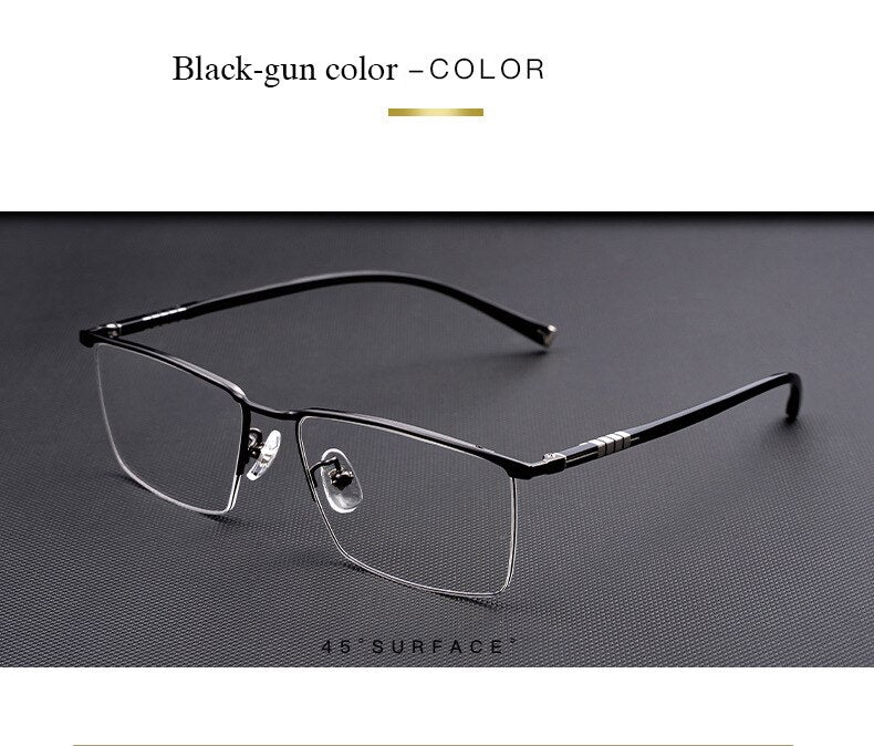 Hotochki Men's Semi Rim Titanium Frame Eyeglasses P9861 Semi Rim Hotochki