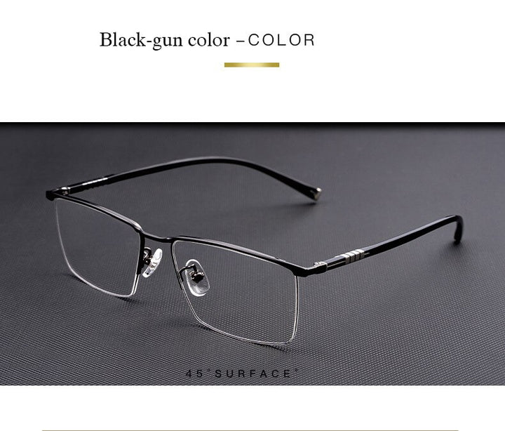 Hotochki Men's Semi Rim Titanium Frame Eyeglasses P9861 Semi Rim Hotochki