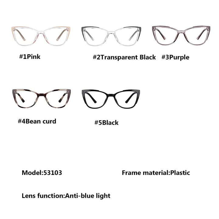 CCspace Unisex Full Rim Square Cat Eye Tr 90 Titanium Frame Eyeglasses 53103 Full Rim CCspace