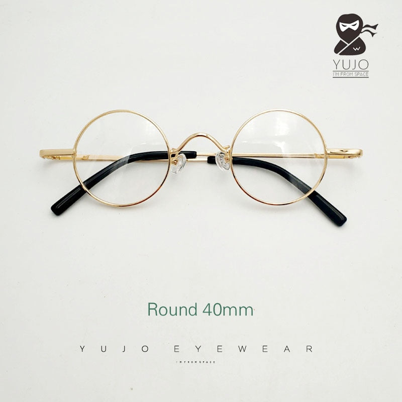 Yujo Unisex Full Rim Round Eyeglasses Alloy Eyeglasses 811008 Full Rim Yujo Gold China