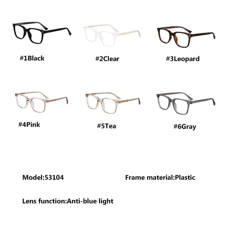 CCspace Unisex Full Rim Square Tr 90 Titanium Rivet Frame Eyeglasses 53104 Full Rim CCspace