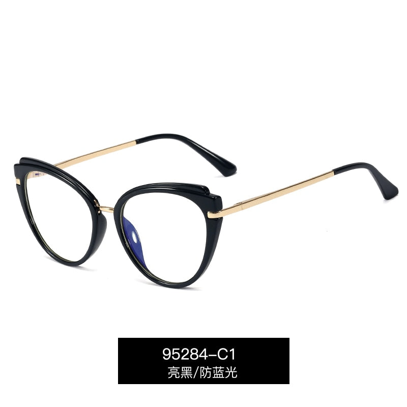 Hotony Women's Full Rim Round Cat Eye Acetate Eyeglasses 95284 Full Rim Hotony C1