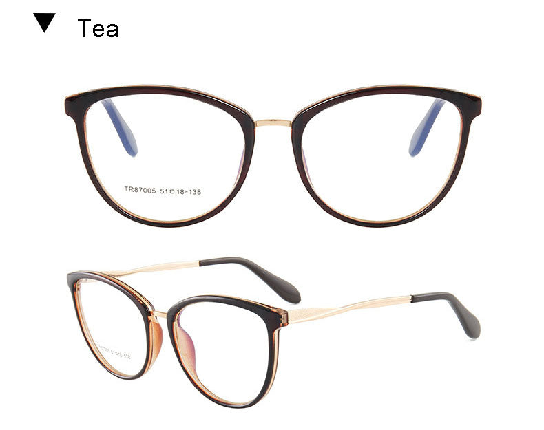 Hotony Women's Full Rim TR 90 Resin Round Frame Eyeglasses 7005 Full Rim Hotony