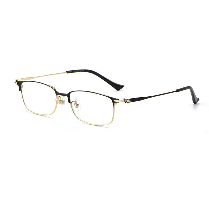 Hotochki Women's Full Rim Titanium Frame Eyeglasses 86061 Full Rim Hotochki BLACK GOLD