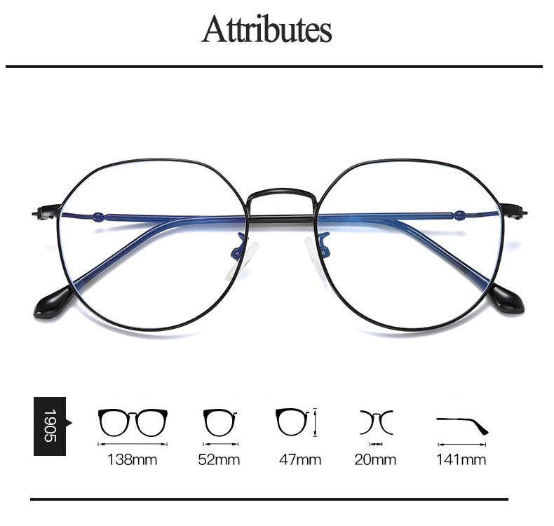 Hotony Unisex Full Rim Polygonal Alloy Frame Eyeglasses 1905 Full Rim Hotony