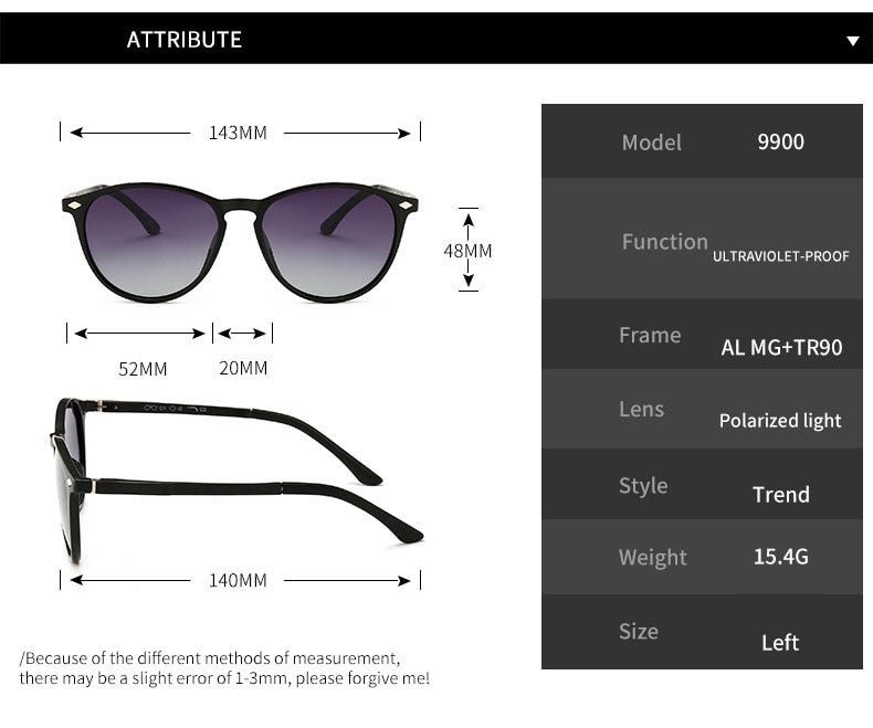 Reven Jate Unisex Full Rim Oval Alloy Rivet Tr 90 Polarized Sunglasses 9900 Sunglasses Reven Jate