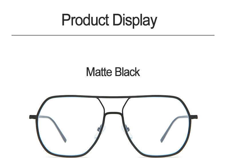 Hotony Unisex Full Rim Double Bridge Polygonal Alloy Frame Eyeglasses 60803 Full Rim Hotony