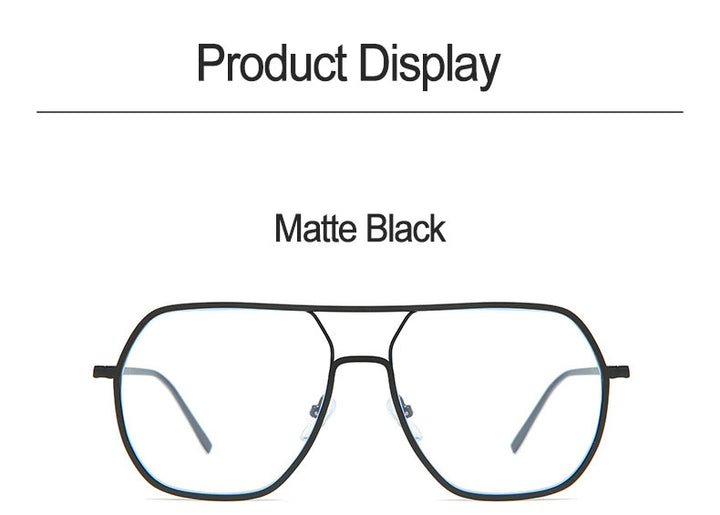 Hotony Unisex Full Rim Double Bridge Polygonal Alloy Frame Eyeglasses 60803 Full Rim Hotony