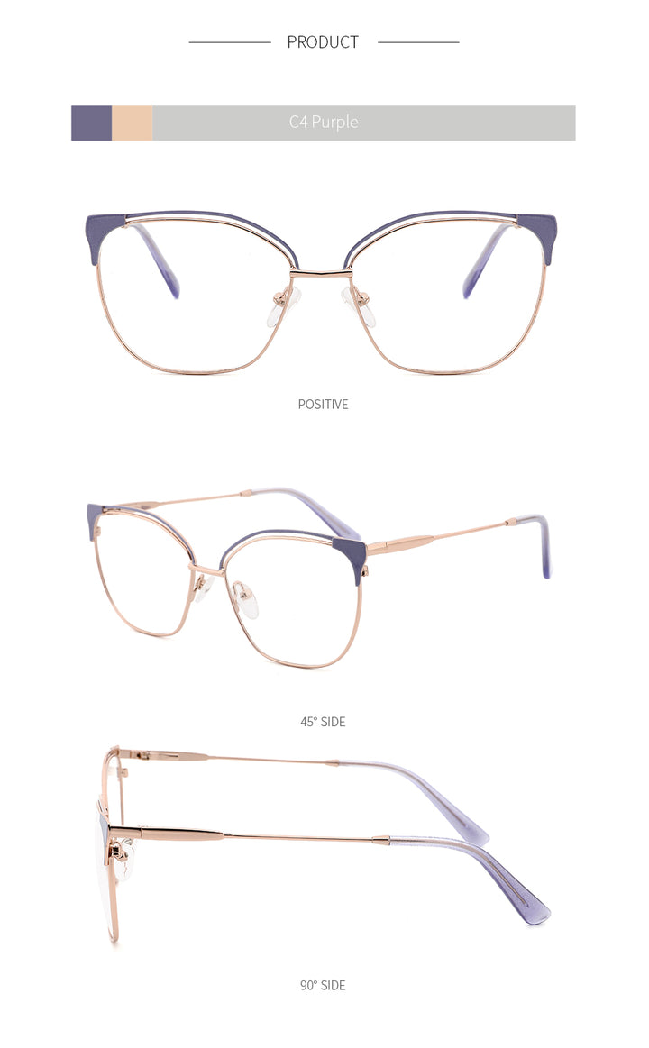 Kansept Women's Full Rim Cat Eye Stainless Steel Frame Eyeglasses Mg3532 Full Rim Kansept
