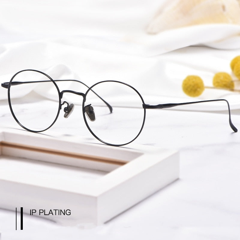 Yimaruili Unisex Full Rim Round Titanium Frame Eyeglasses 3216 Full Rim Yimaruili Eyeglasses