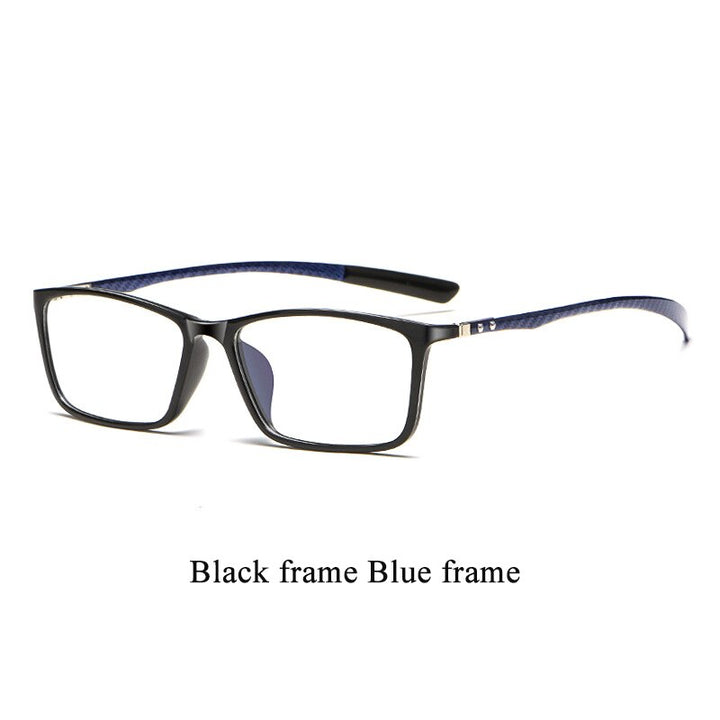 Unisex Full Rim Carbon Fiber Titanium Frame Eyeglasses H0017 Full Rim Bclear   