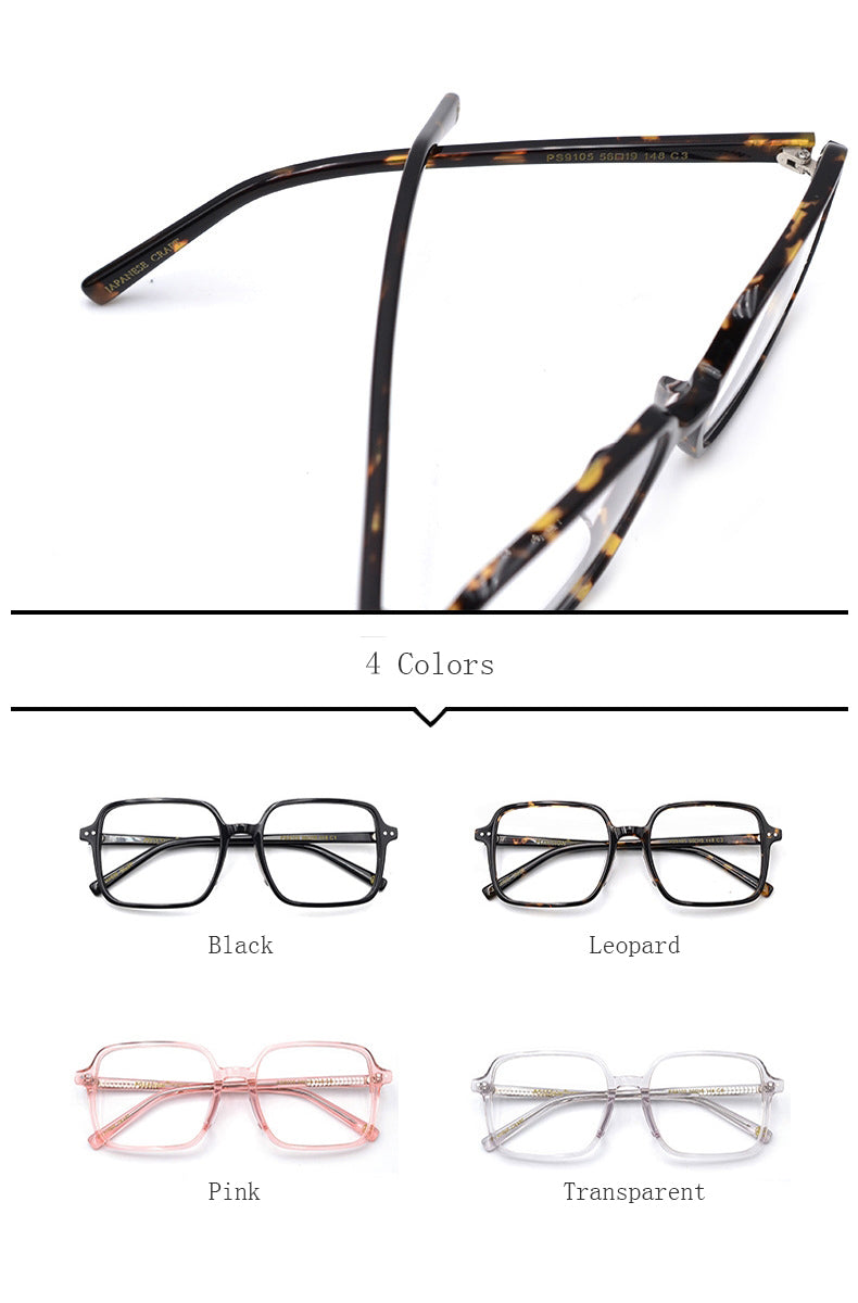 Hdcrafter Women's Full Rim Oversized Square Acetate Frame Eyeglasses Ps9105 Full Rim Hdcrafter Eyeglasses
