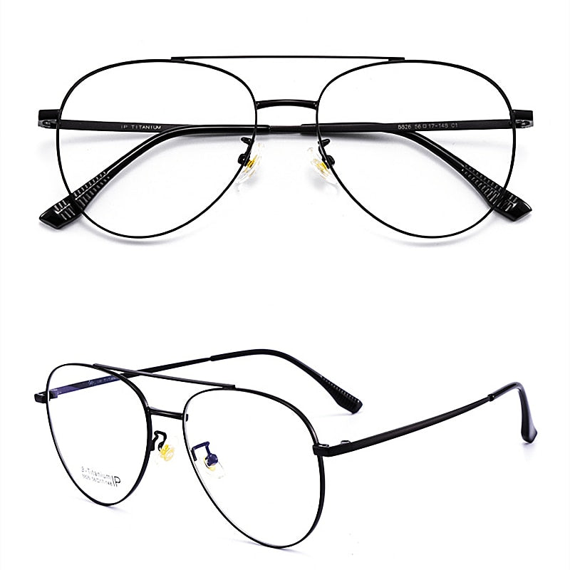 Yimaruili Unisex Full RIm Double Bridge β Titanium Frame Eyeglasses 8826 Full Rim Yimaruili Eyeglasses Black China