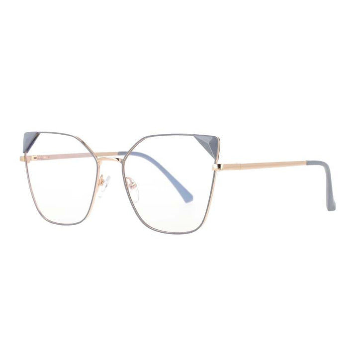 CCspace Women's Full Rim Cat Eye Acetate Alloy Frame Eyeglasses 53143 Full Rim CCspace Blue