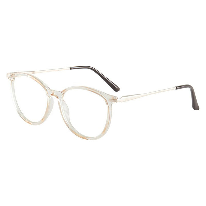 Hotony Women's Full Rim Roun Cat Eye Acetate Alloy Eyeglasses Tr87048 Full Rim Hotony   