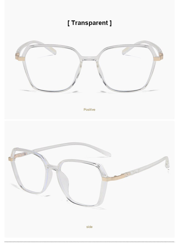 Hotony Women's Full Rim Geometric Acetate Frame Eyeglasses 1530 Full Rim Hotony
