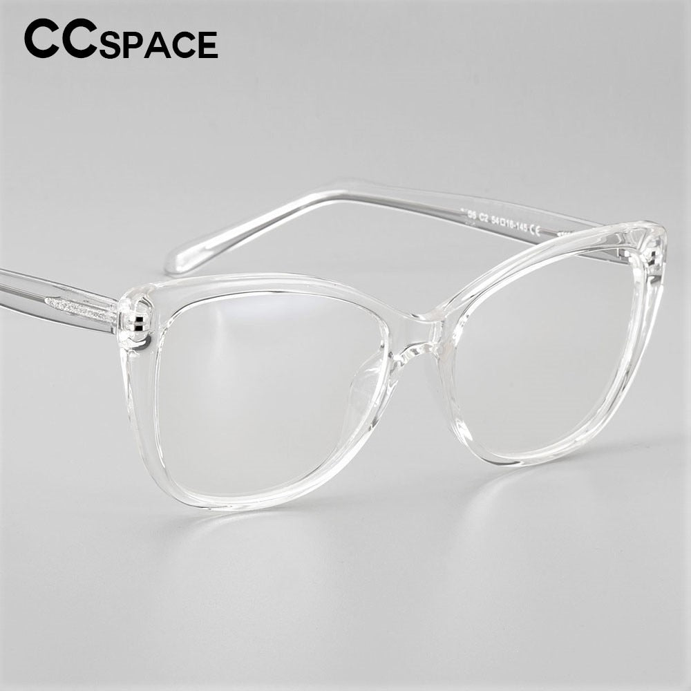 CCspace Unisex Full Rim Cat Eye Tr 90 Titanium Frame Eyeglasses 51015 Full Rim CCspace