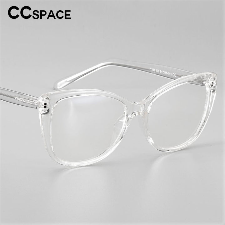 CCspace Unisex Full Rim Cat Eye Tr 90 Titanium Frame Eyeglasses 51015 Full Rim CCspace