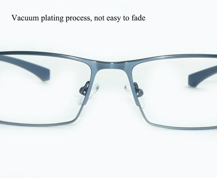 Bclear Men's Semi Rim Square Titanium Alloy Eyeglasses 66071 Semi Rim Bclear