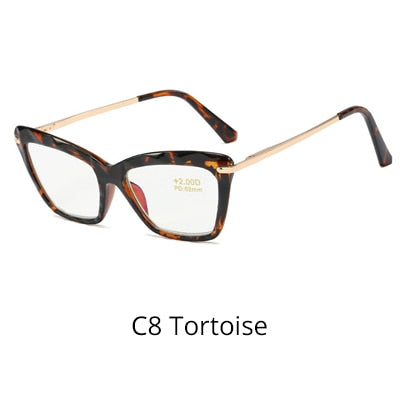 Ralferty Women's Full Rim Cat Eye Acetate Reading Glasses 7533 Reading Glasses Ralferty