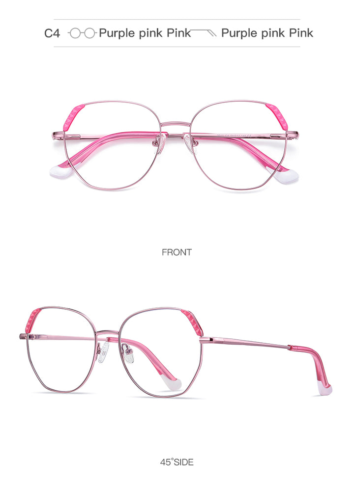 Hotony Women's Full Rim Cat Eye Alloy Frame Eyeglasses 3015 Full Rim Hotony