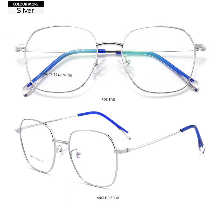 Hotony Unisex Full Rim Polygon Alloy Frame Spring Hinge Eyeglasses D875 Full Rim Hotony
