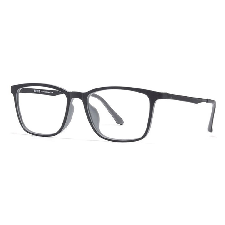 Hotony Unisex Full Rim Square Ultem Frame Eyeglasses 8808 Full Rim Hotony gray