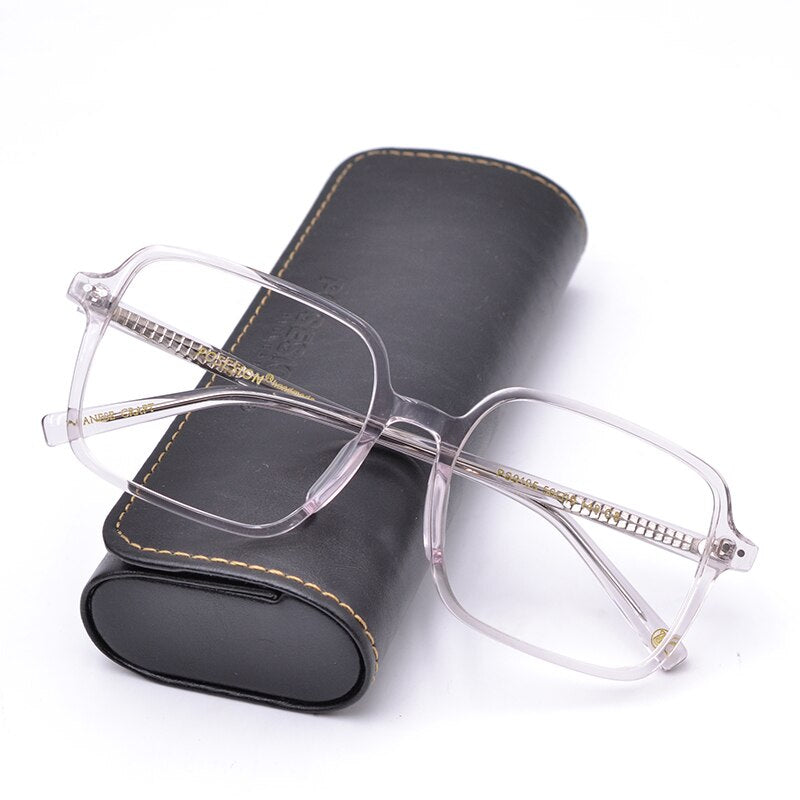 Hdcrafter Women's Full Rim Oversized Square Acetate Frame Eyeglasses Ps9105 Full Rim Hdcrafter Eyeglasses
