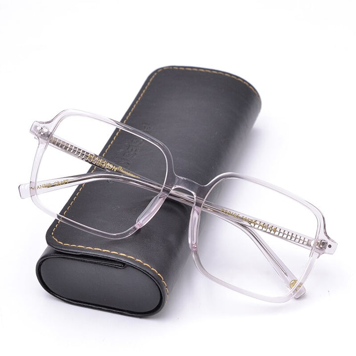 Hdcrafter Women's Full Rim Oversized Square Acetate Frame Eyeglasses Ps9105 Full Rim Hdcrafter Eyeglasses