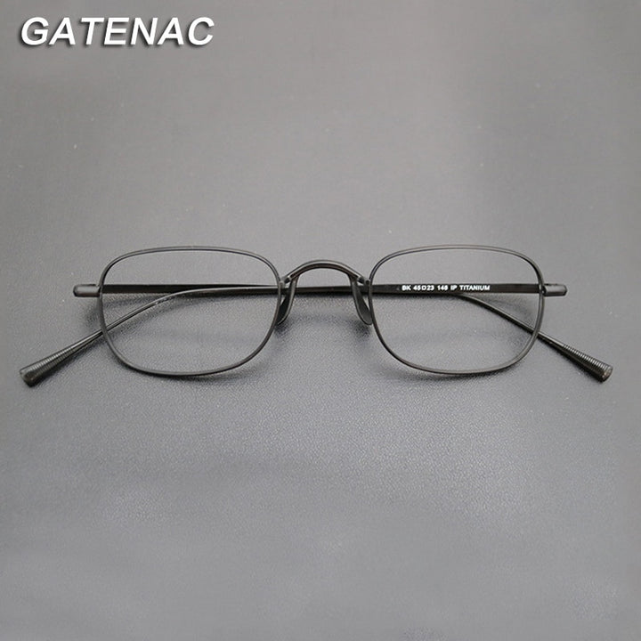 Gatenac Unisex Full Rim Square Titanium Frame Eyeglasses Gxyj708 Full Rim Gatenac