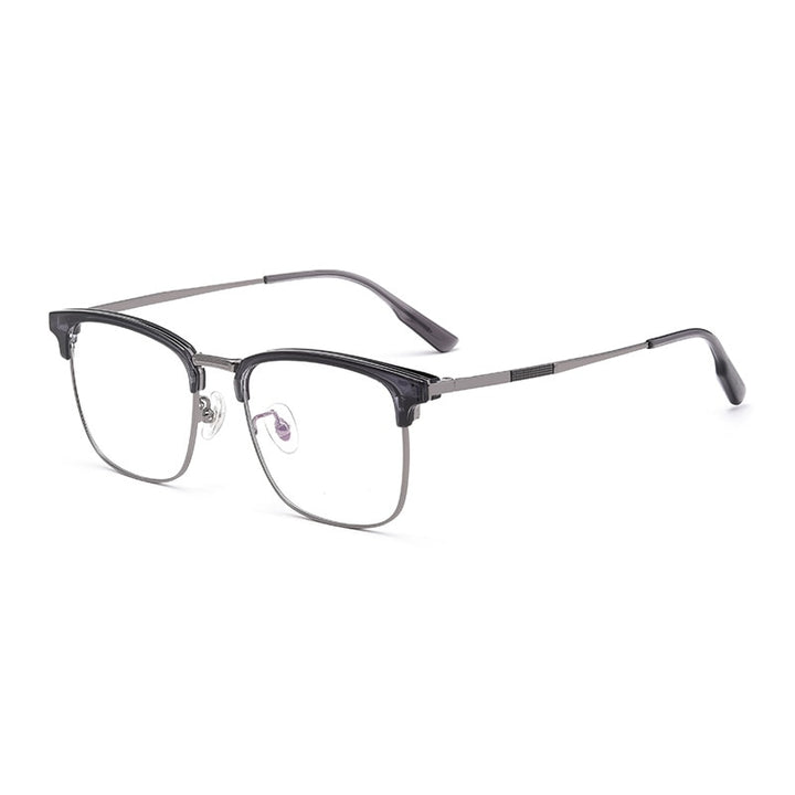 Yimaruili Men's Full Rim Square β Titanium Frame Eyeglasses 2312YJ Full Rim Yimaruili Eyeglasses Black Gun