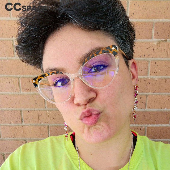 CCspace Women's Full Rim Cat Eye Tr 90 Resin Frame Eyeglasses 45639 Full Rim CCspace