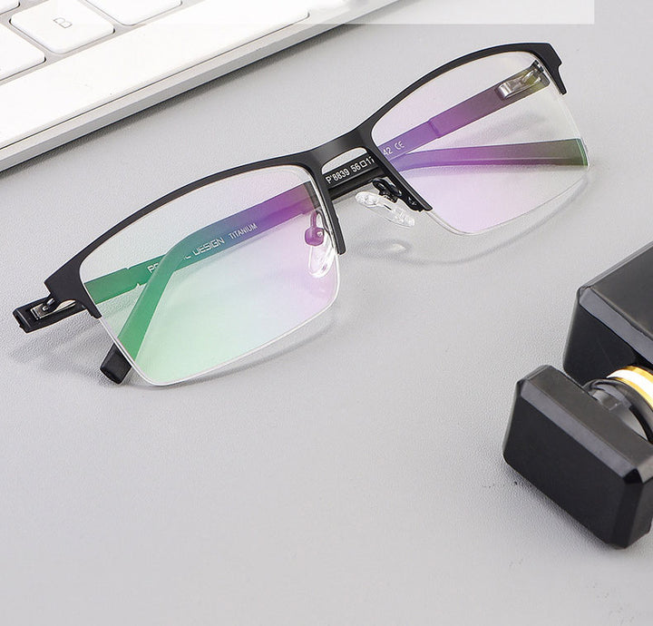 Hotochki Unisex Semi Rim Square Alloy Frame Eyeglasses 8839 Semi Rim Hotochki