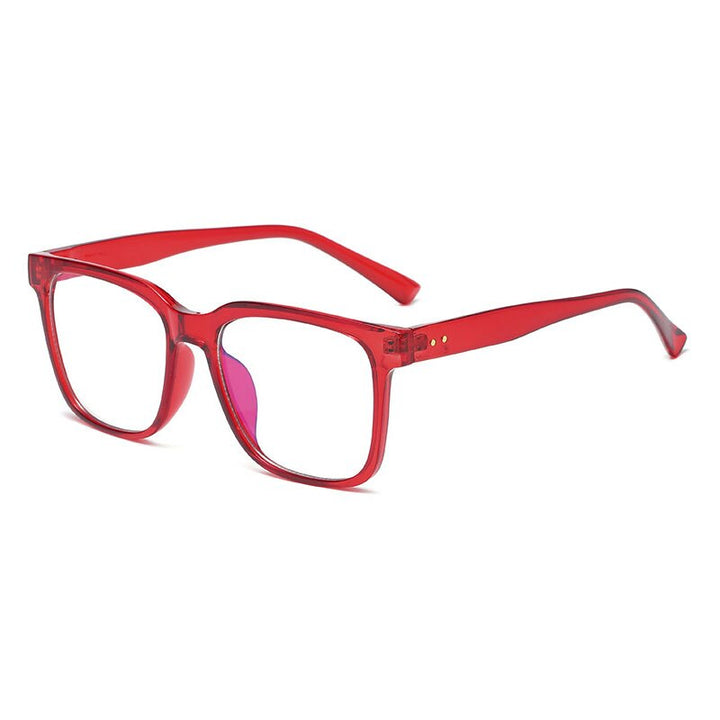 Hotony Unisex Full Rim Square Acetate Eyeglasses 8822 Full Rim Hotony Red